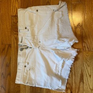 Free people white denim shorts